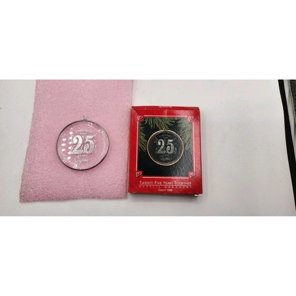 1988 Hallmark Keepsake Christmas Ornament - 25 Years Together Silver Anniversary